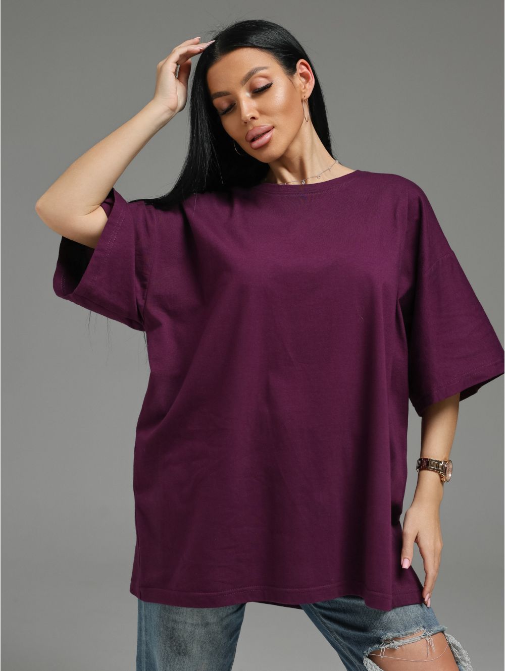 Анита-2 футболка женская (баклажан)