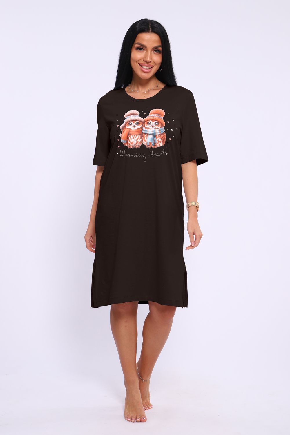 Ночная сорочка НС 525 - коричневый