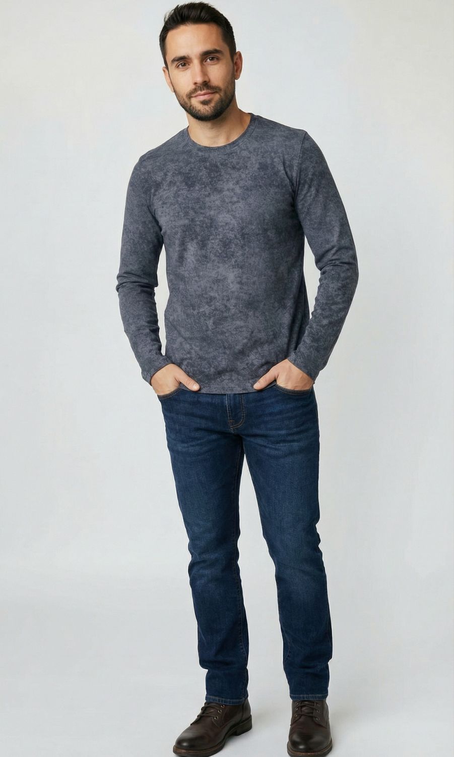 14501 Лонгслив мужской - графит