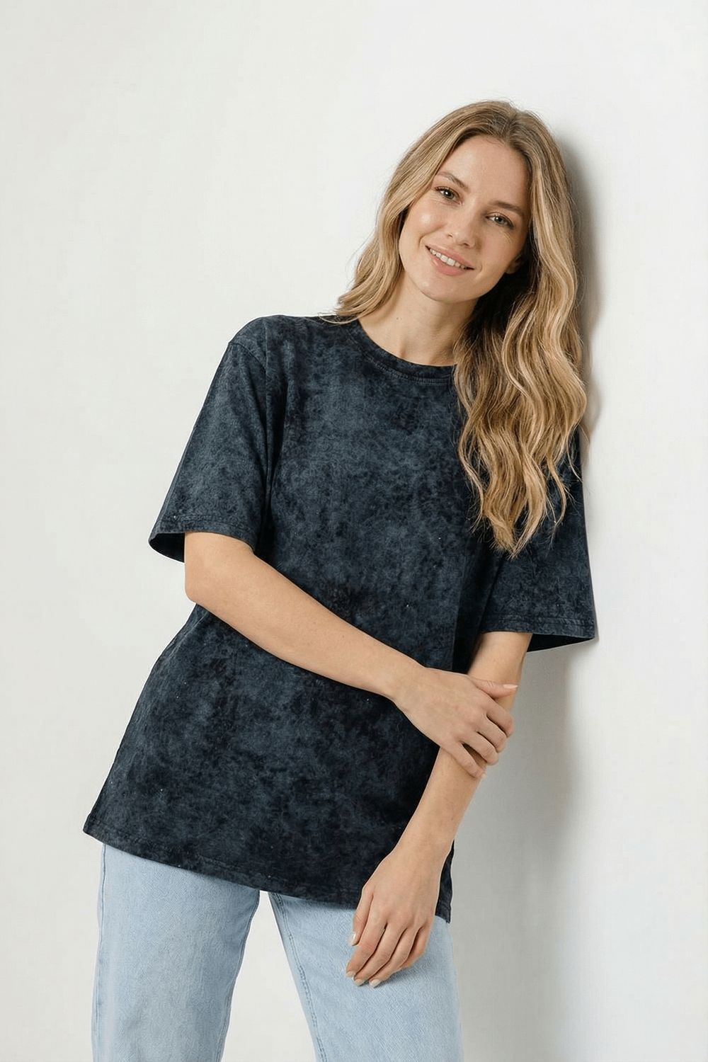 14502 футболка женская оверсайз - черный