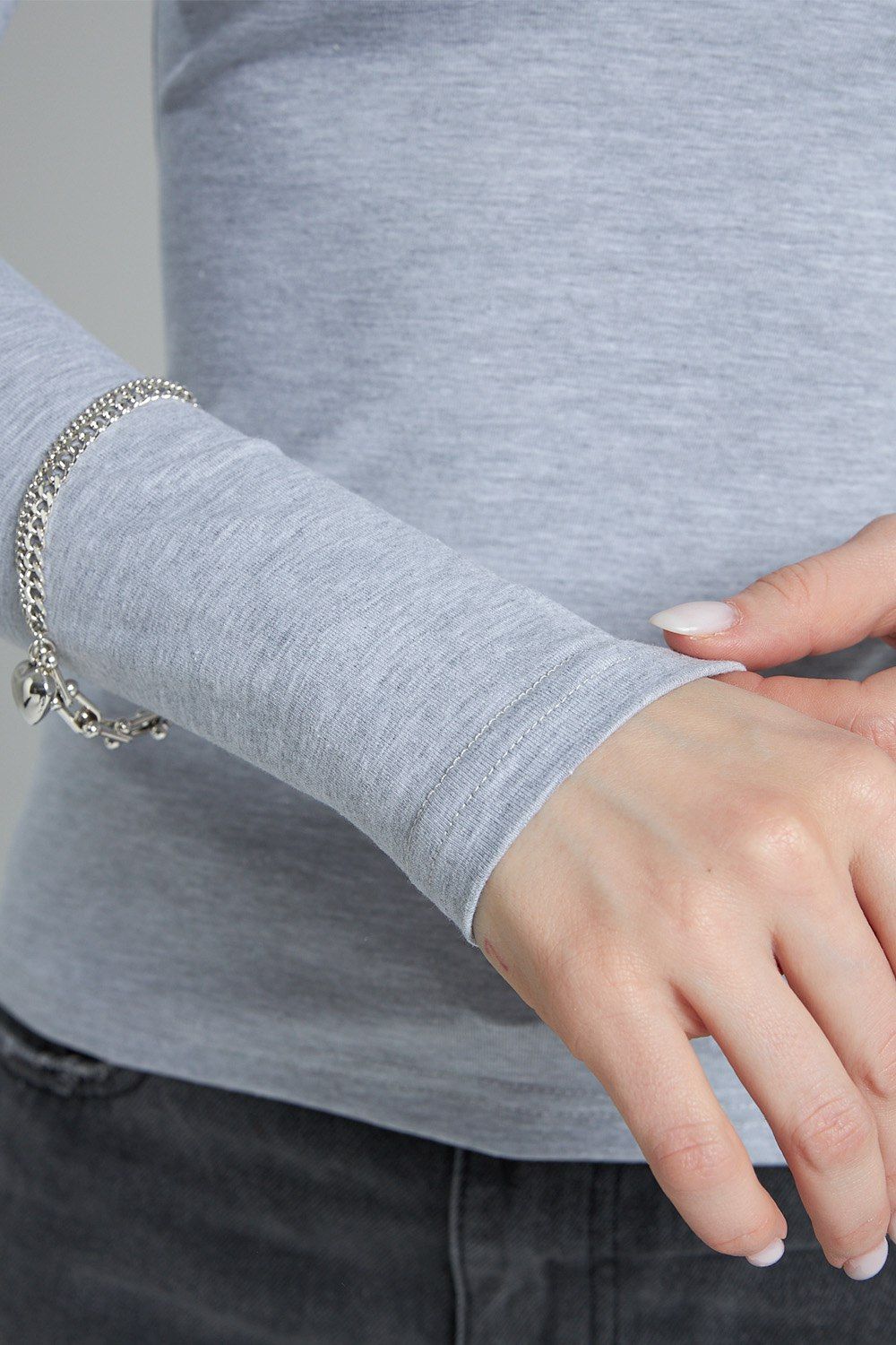 Лонгслив облегающий повседневный skims - серый