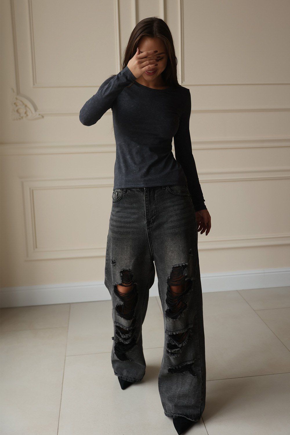 Лонгслив облегающий повседневный skims - варенка