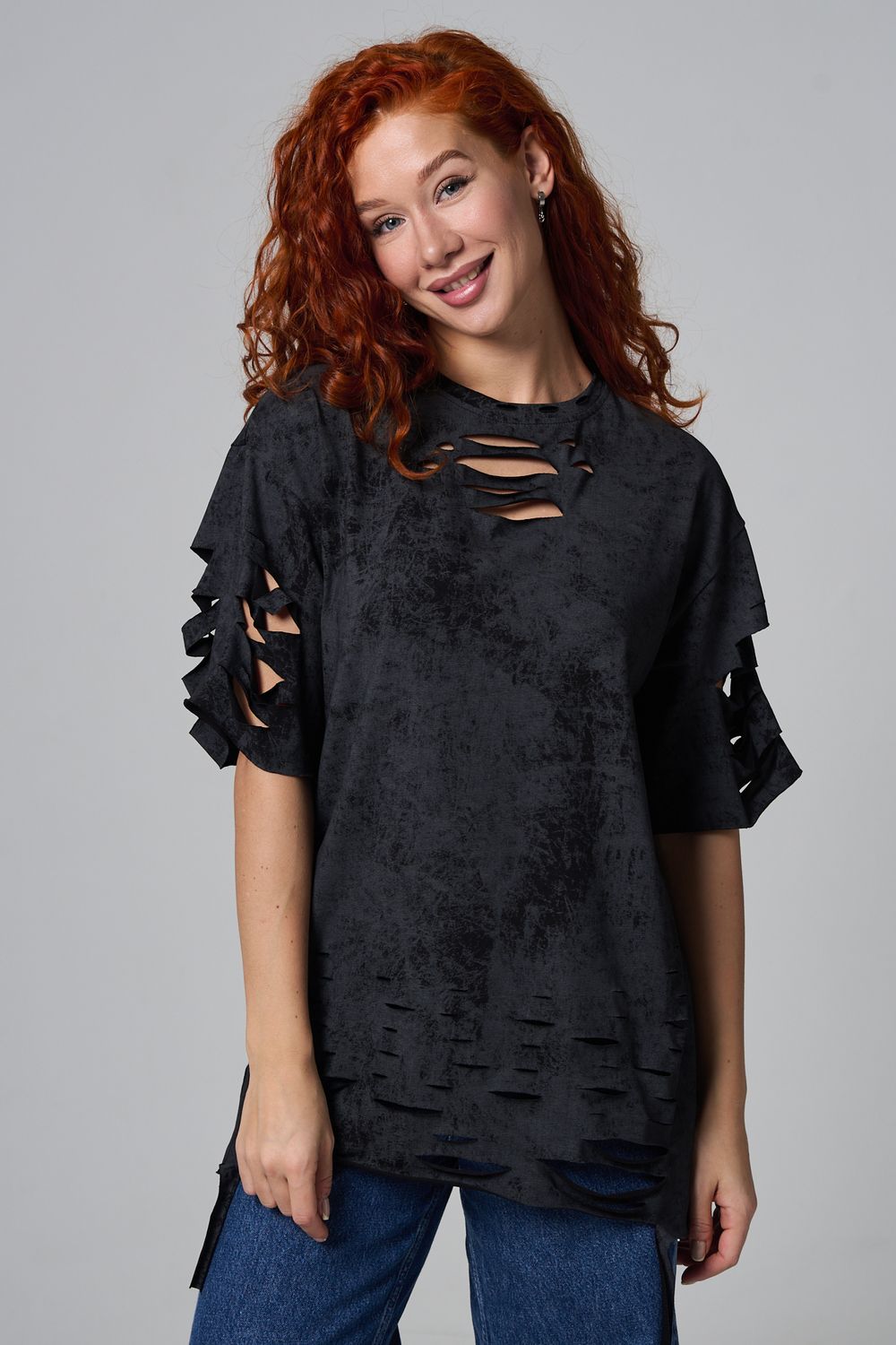 7475 Футболка женская - черный винтаж