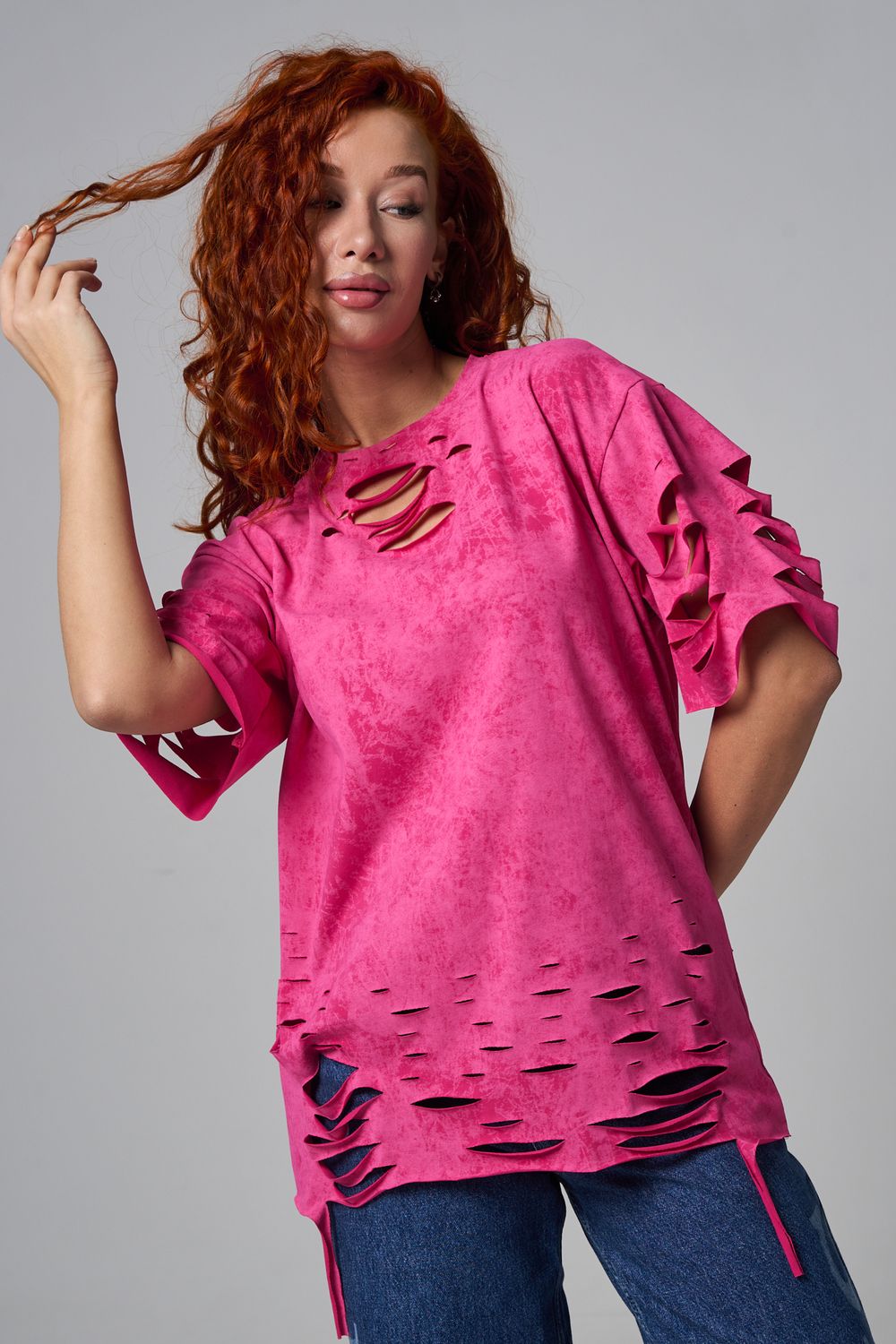 7475 Футболка женская - розовый винтаж