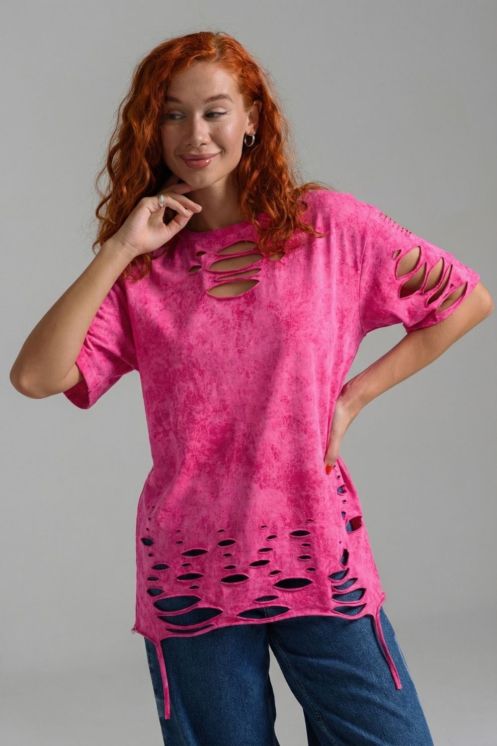 7475 Футболка женская - розовый винтаж