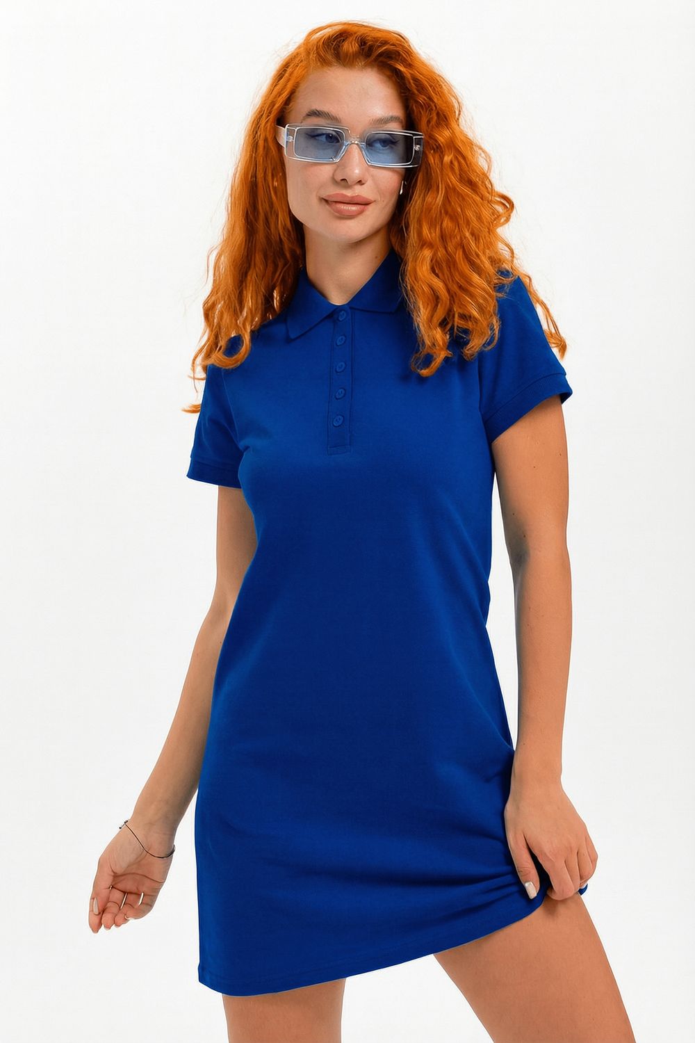 14413/1 платье поло - электрик