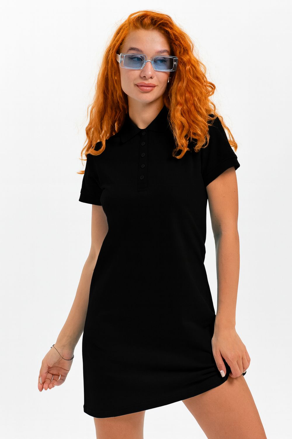 14413/1 платье поло - черный