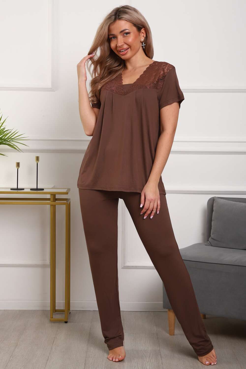 П183вз пижама женская - коричневый