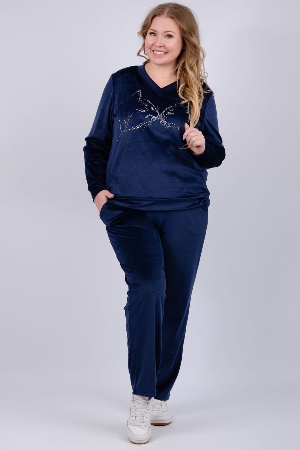 Костюм Велюр женский - сапфир
