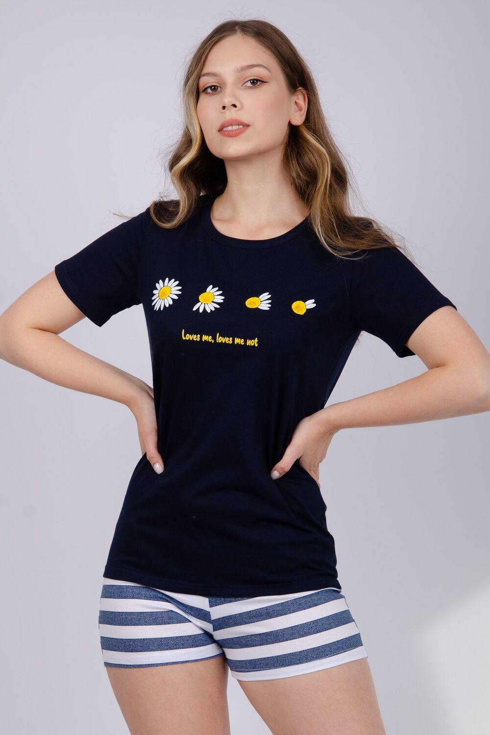 Пижама Ромашка - черный