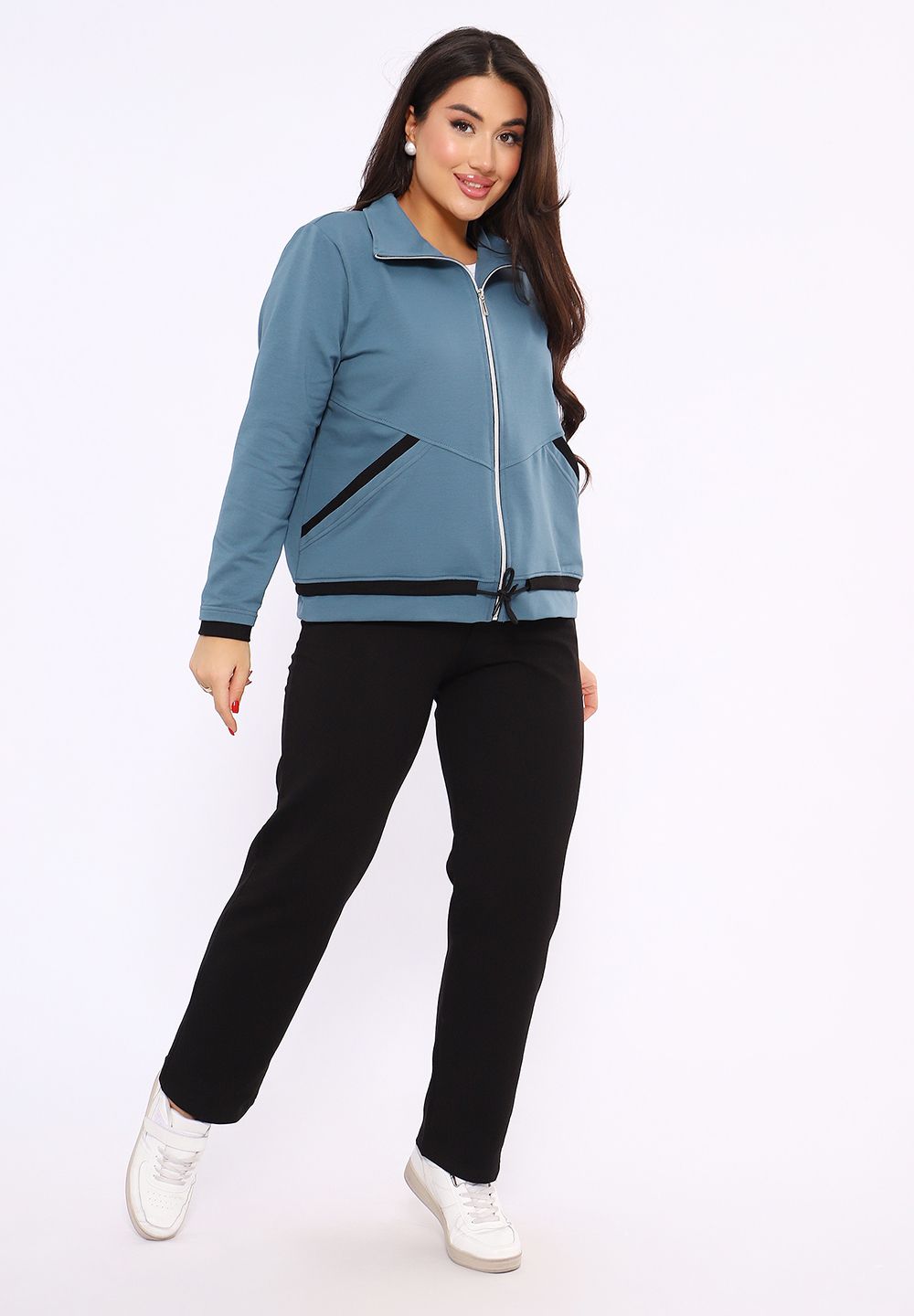 647 Костюм спортивный - серо-голубой