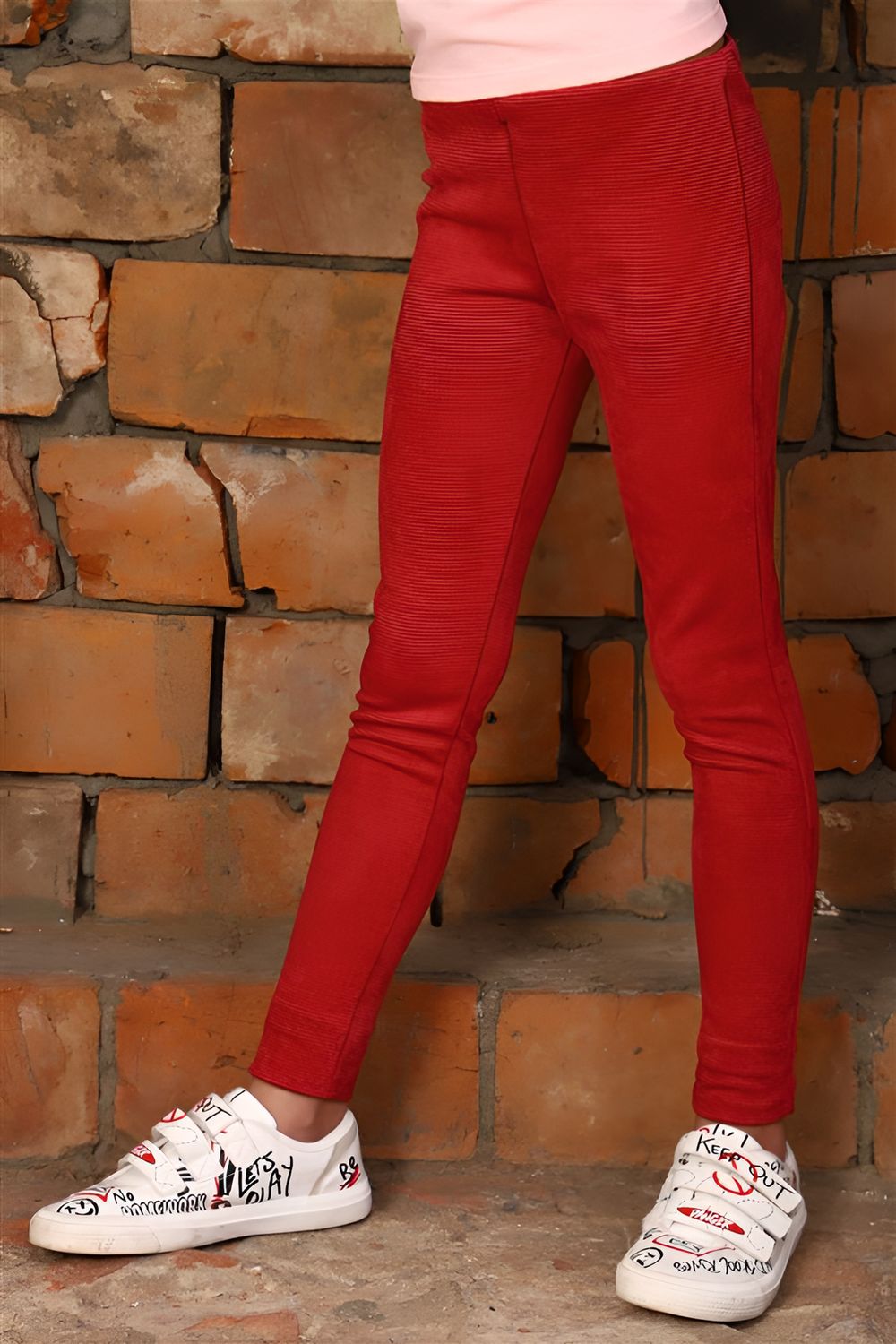 Брюки детские трикотажные 132 - красный