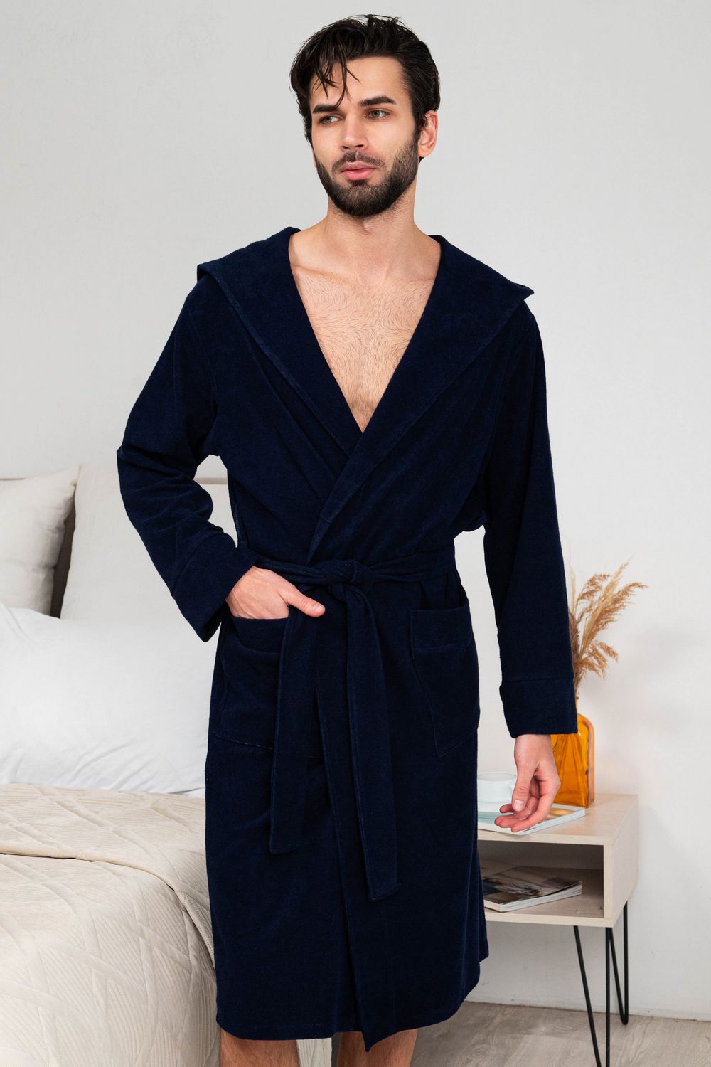 Халат мужской 319 - темно-синий