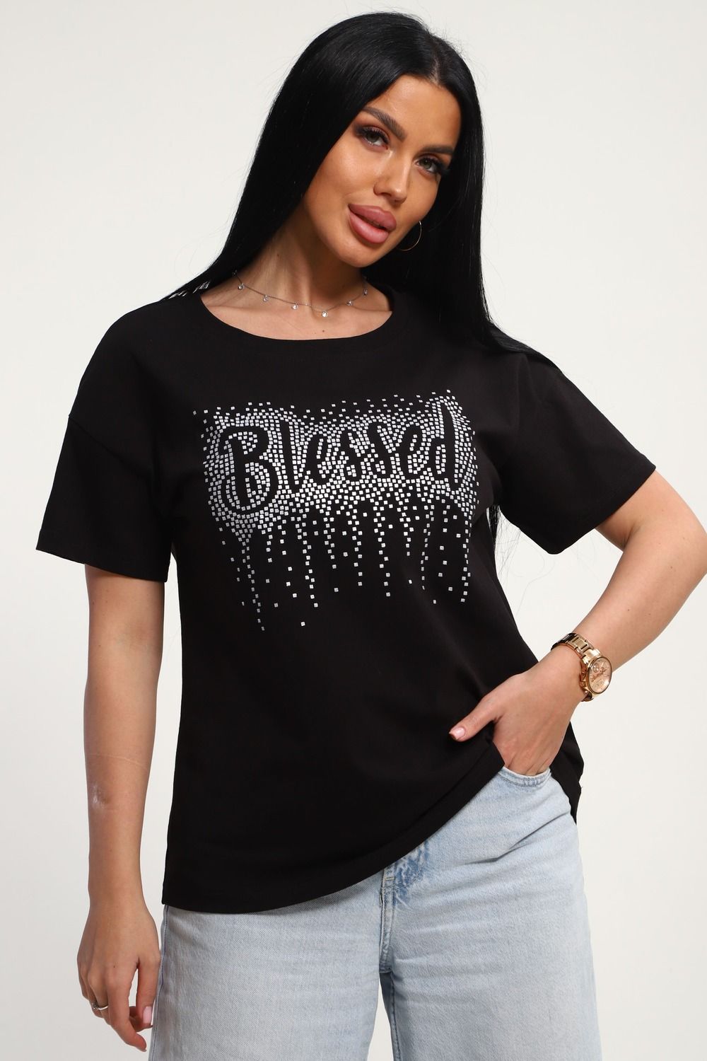 85654 футболка женская - черный