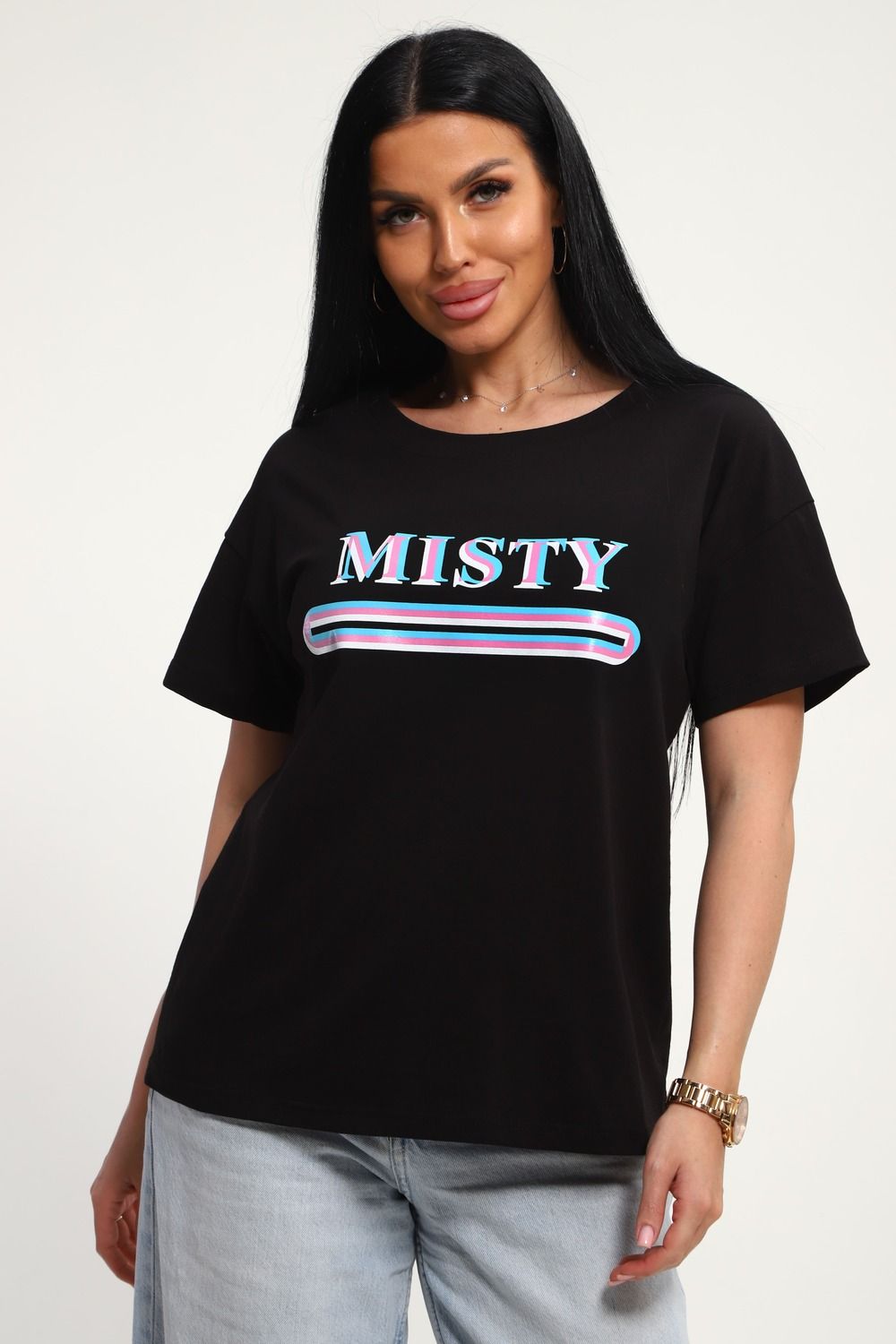 85652 футболка женская - черный