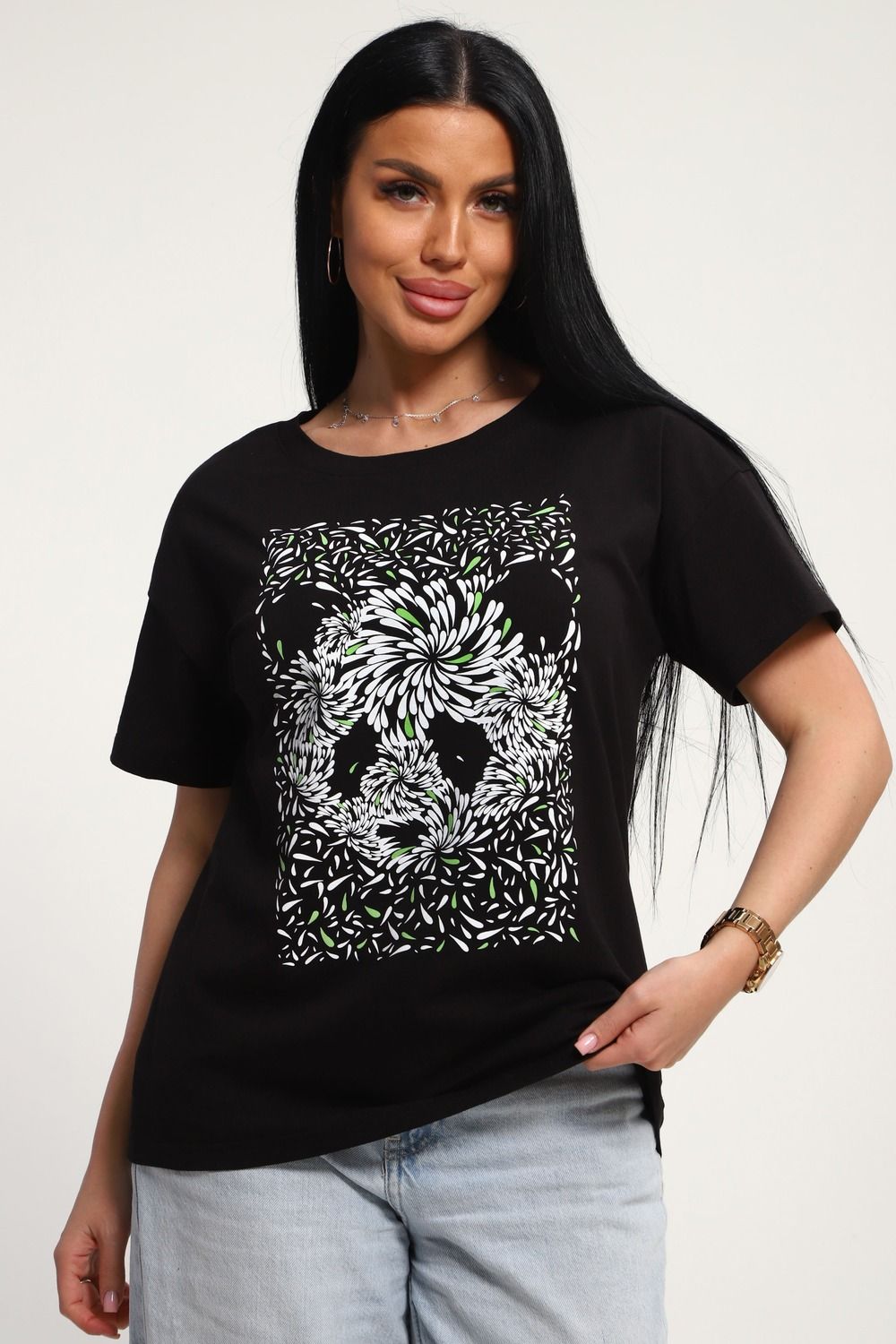 85651 футболка женская - черный