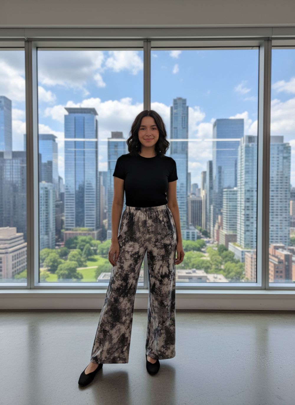 Брюки палаццо арт. 1051 - бежевый