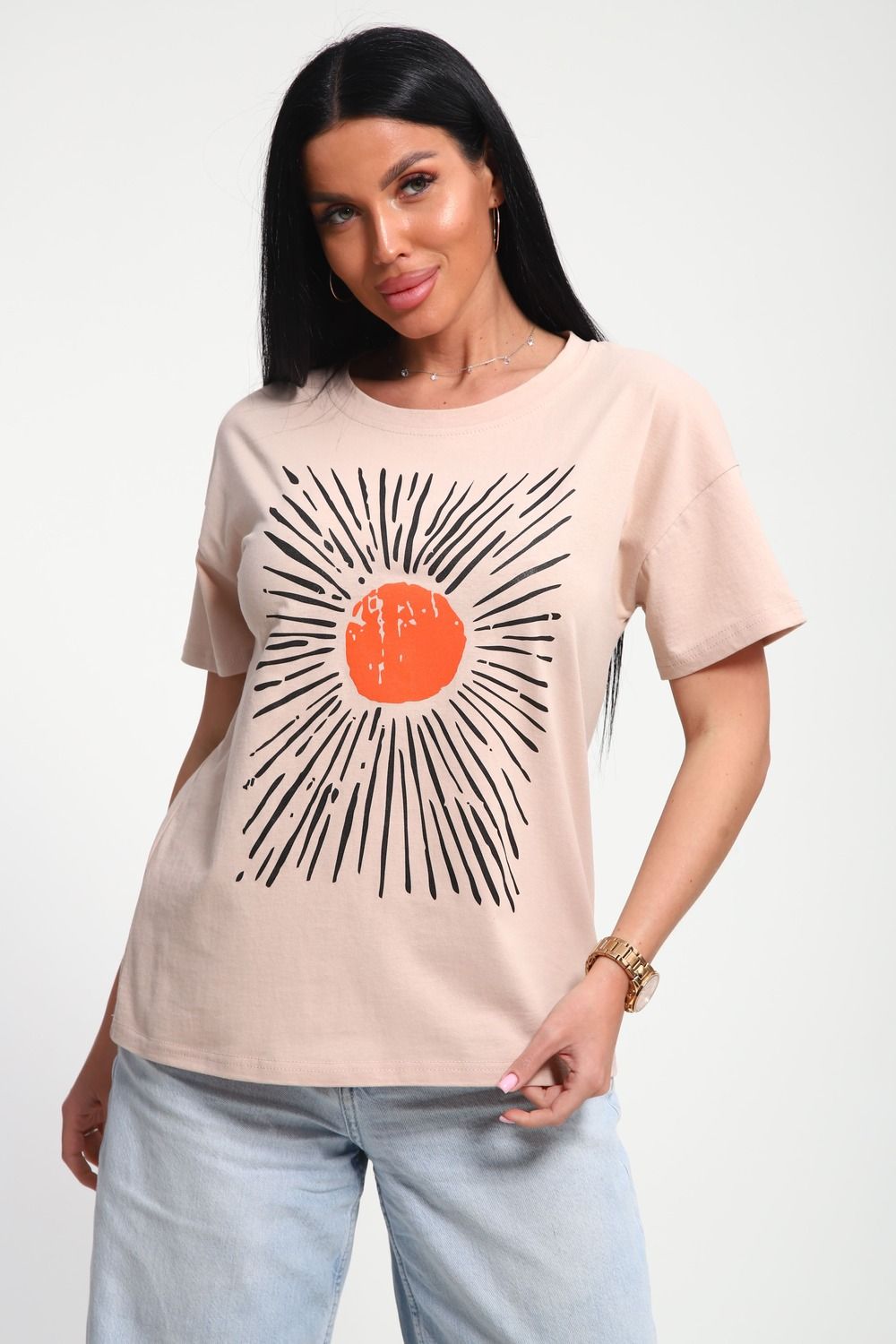 85658 футболка женская - бежевый