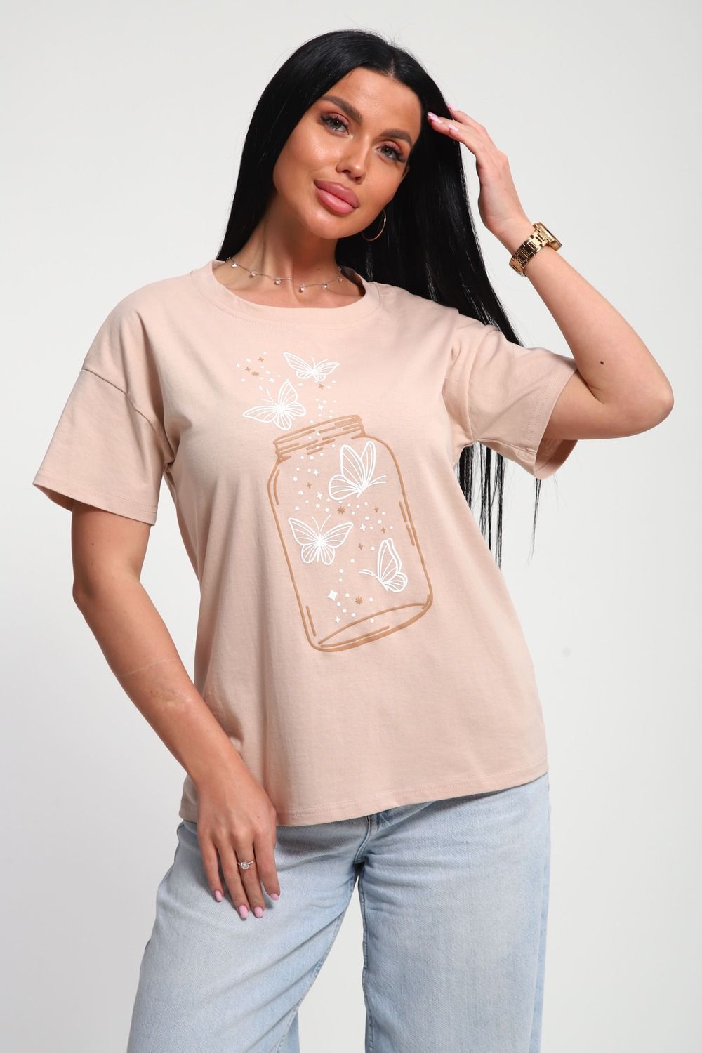 85657 футболка женская - бежевый