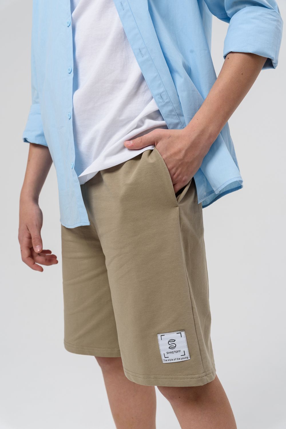 Шорты спортивные для мальчика ШФ01 - бежевый