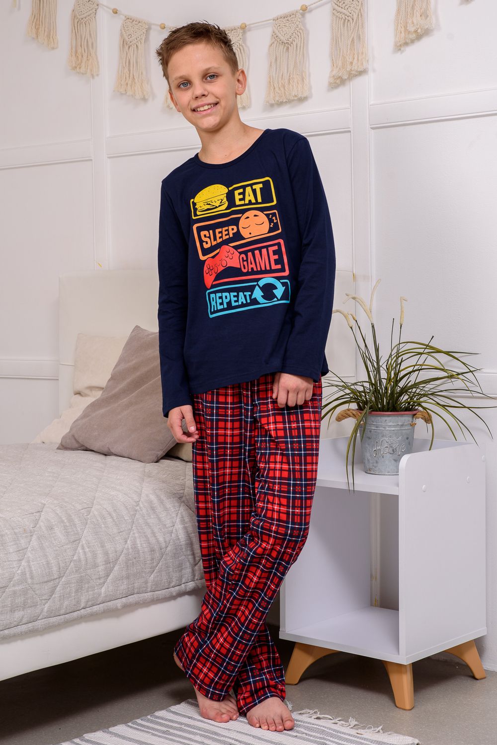Пижама для мальчика ПижКл - синий