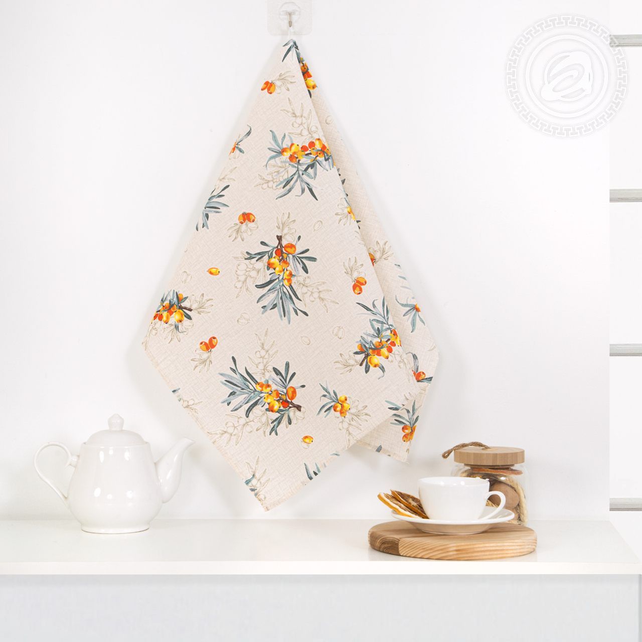 Полотенце кухонное из рогожки Облепиха пкр.50.70