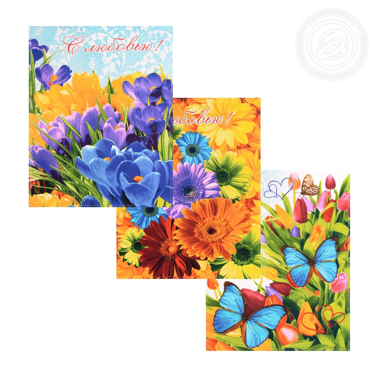 Набор полотенец из рогожки Цветник 2Н_ПКР.45.60