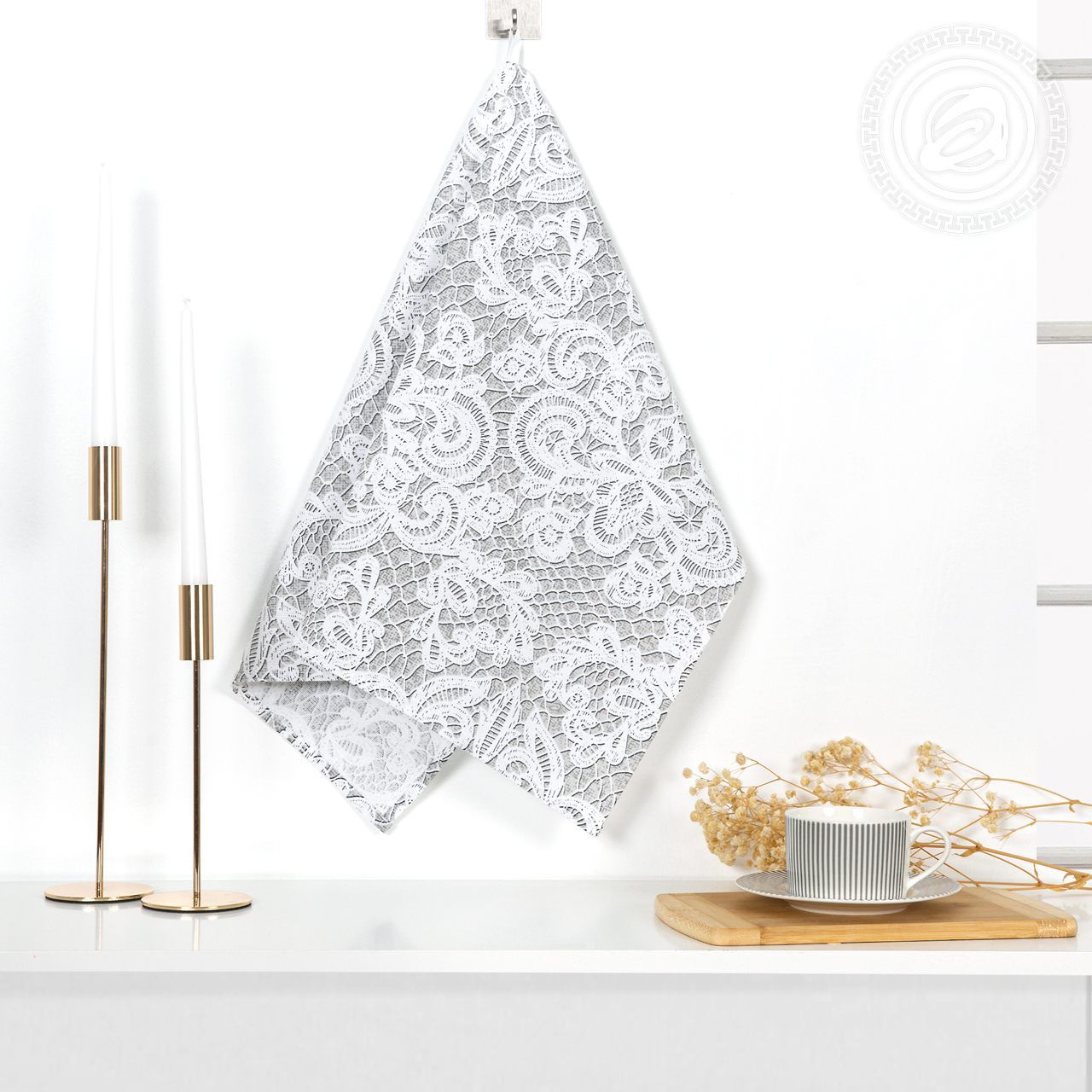 Полотенце кухонное из рогожки Кружево пкр.50.70