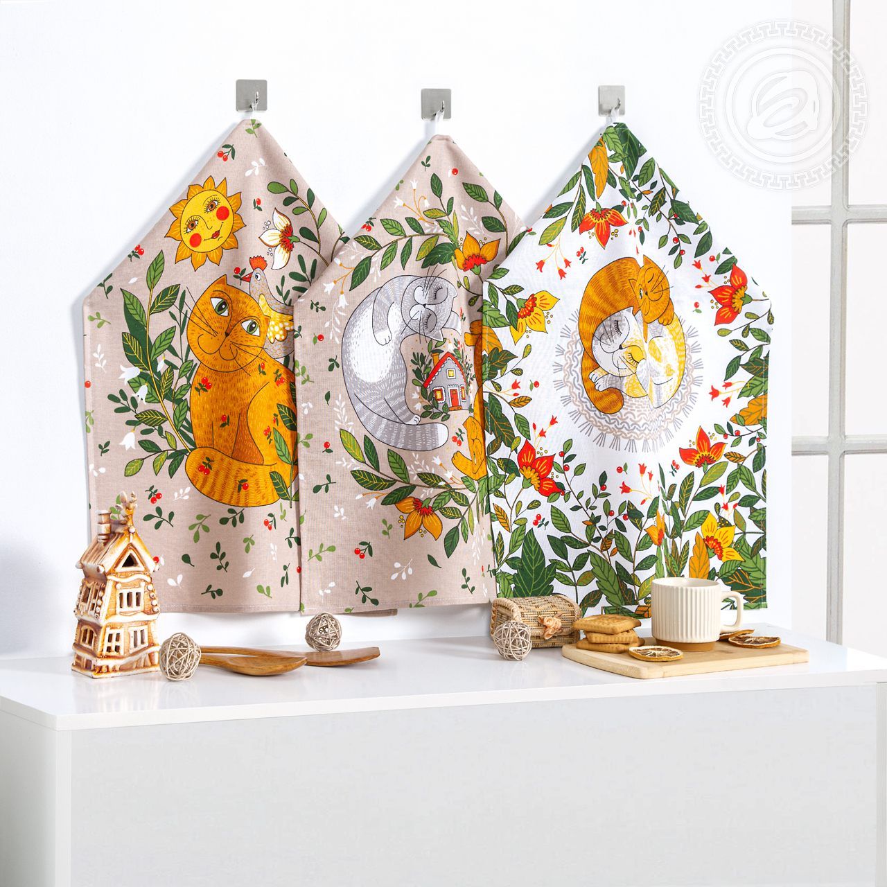 Набор полотенец из рогожки Мурлыка 2Н_ПКР.45.60