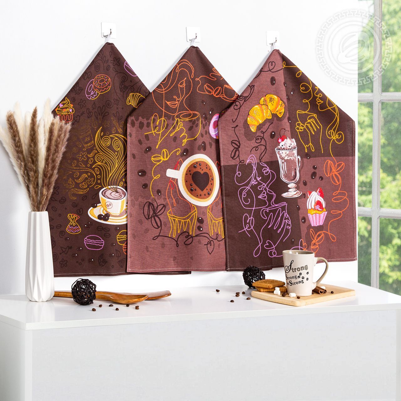 Набор полотенец из рогожки Бариста нпкр.45.60