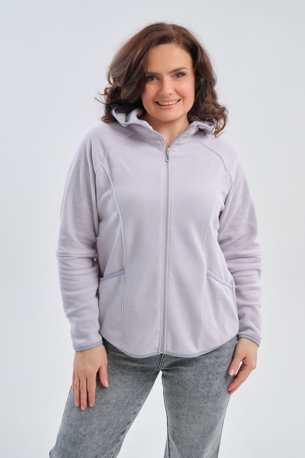 Толстовка женская 75011 - жемчужно-серый
