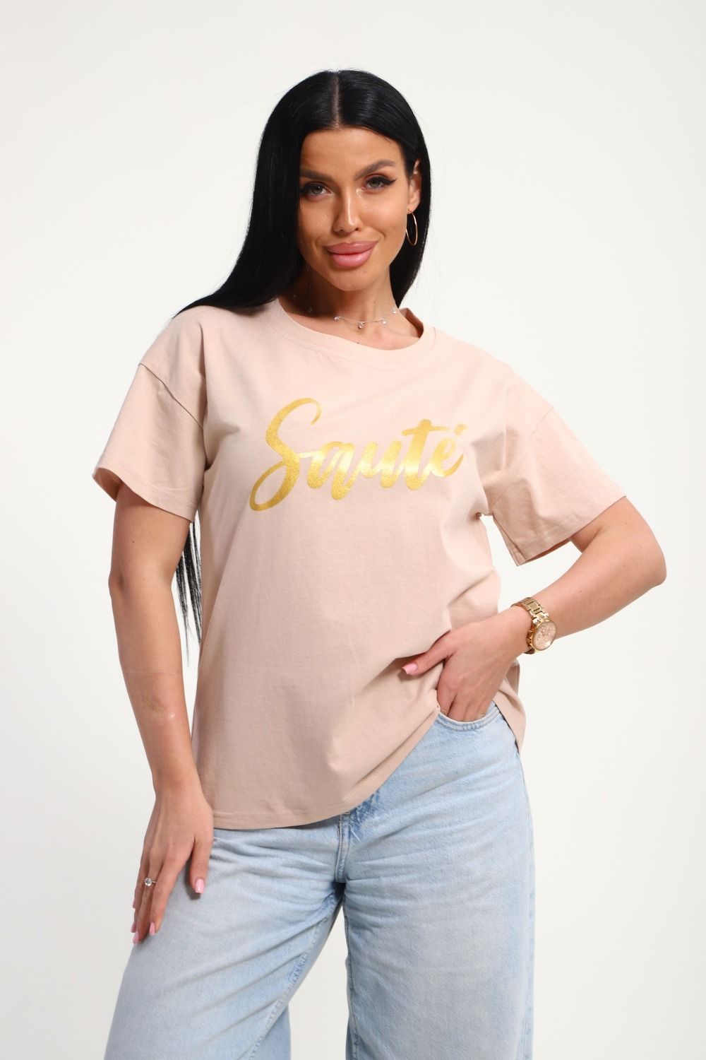 85662 футболка женская - бежевый