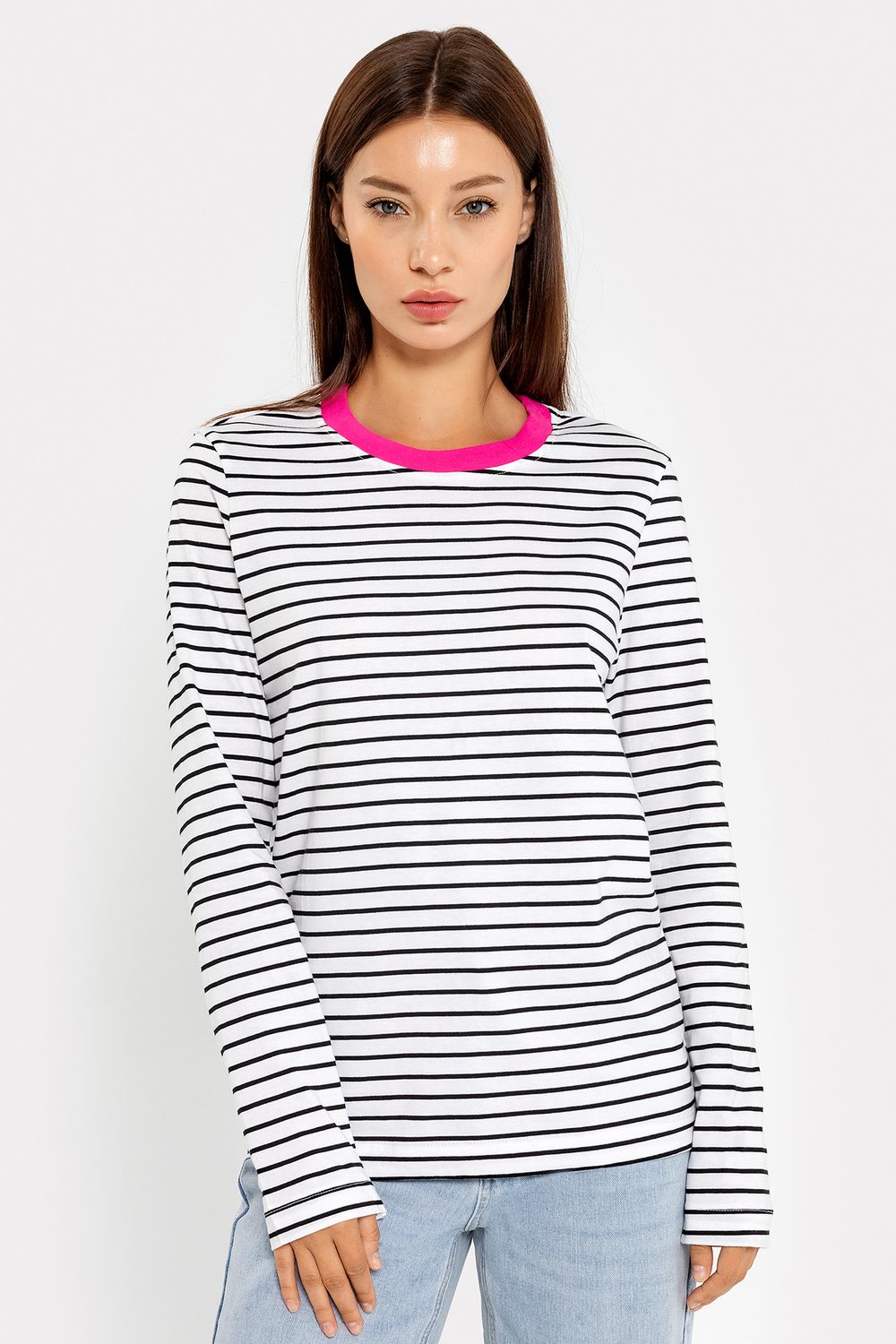 Джемпер женский 122867 - Черно-белая полоска