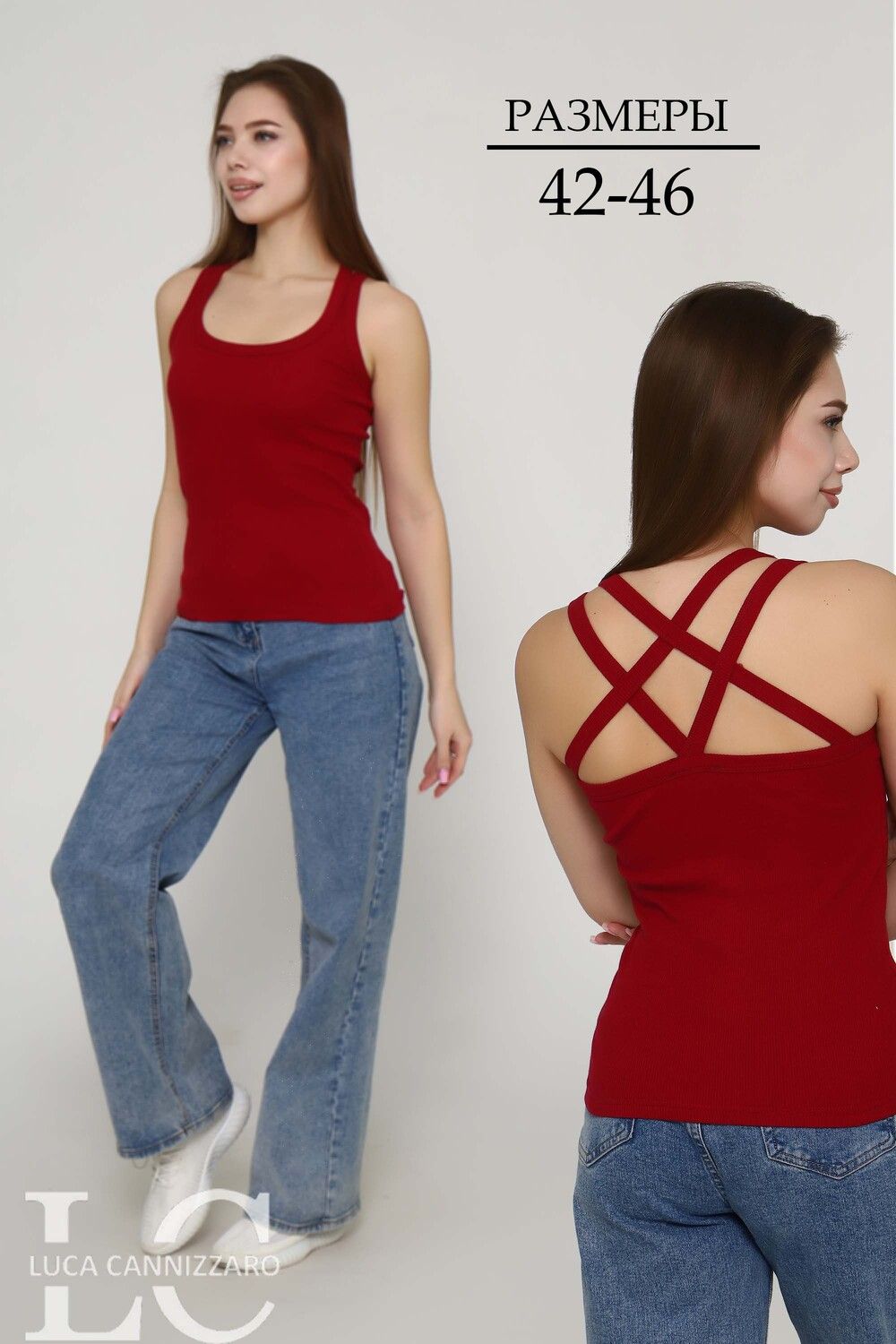 Майка женская 86082 - бордовый