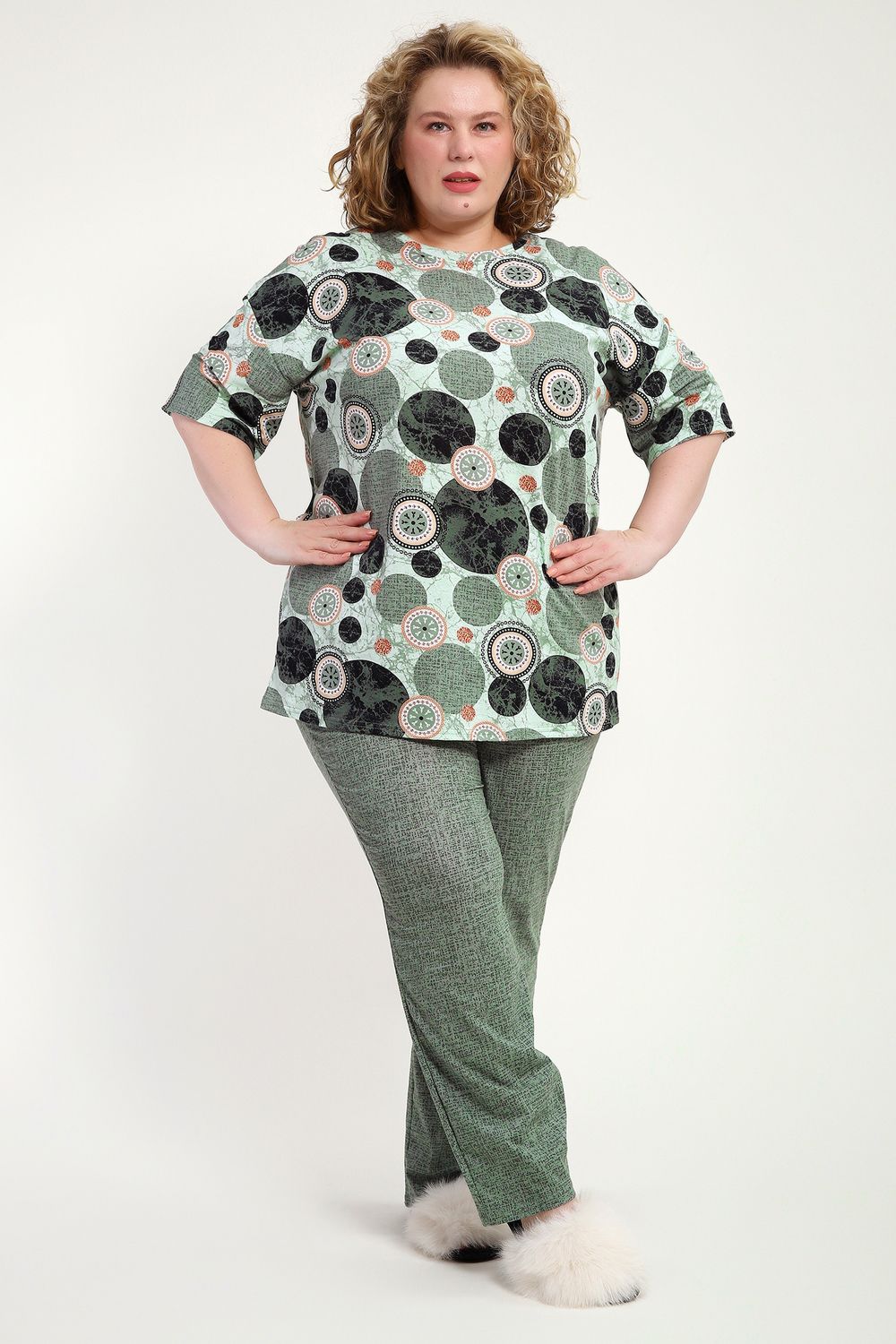 Костюм с брюками КЖ-007 - олива