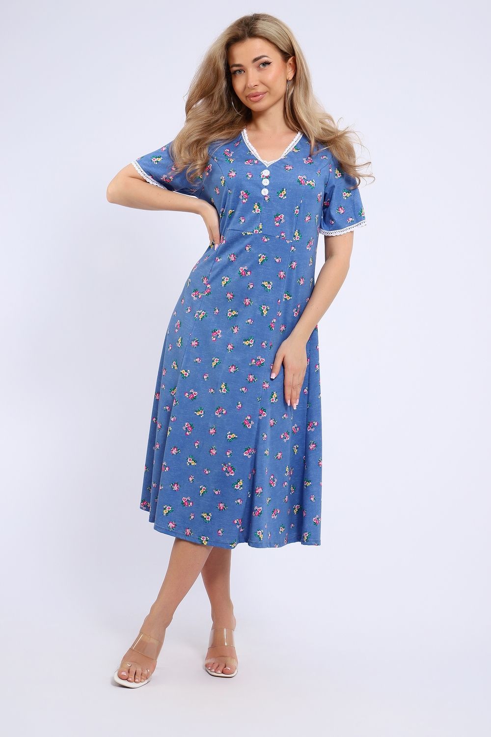 Платье 057 - голубой