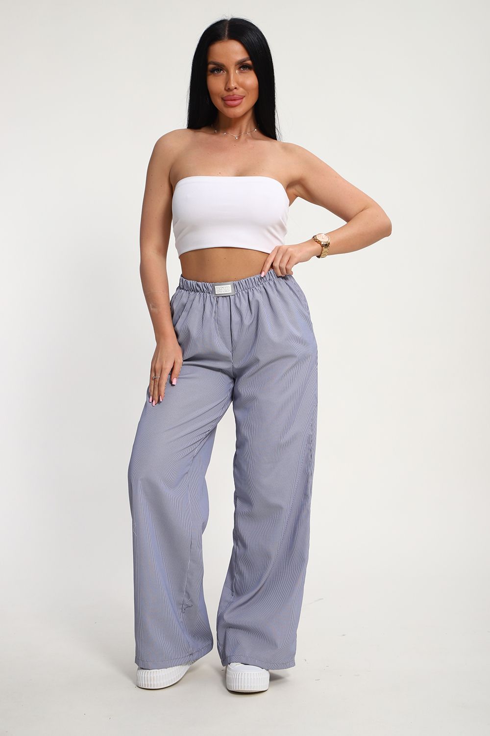 брюки пижамные 35337 - черная полоска