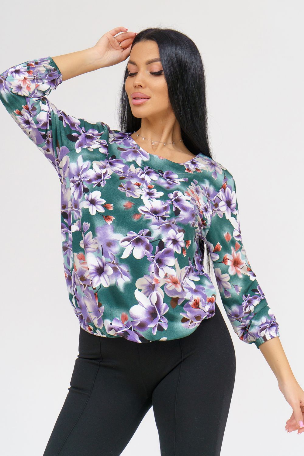 Блузка Фиалка - голубой