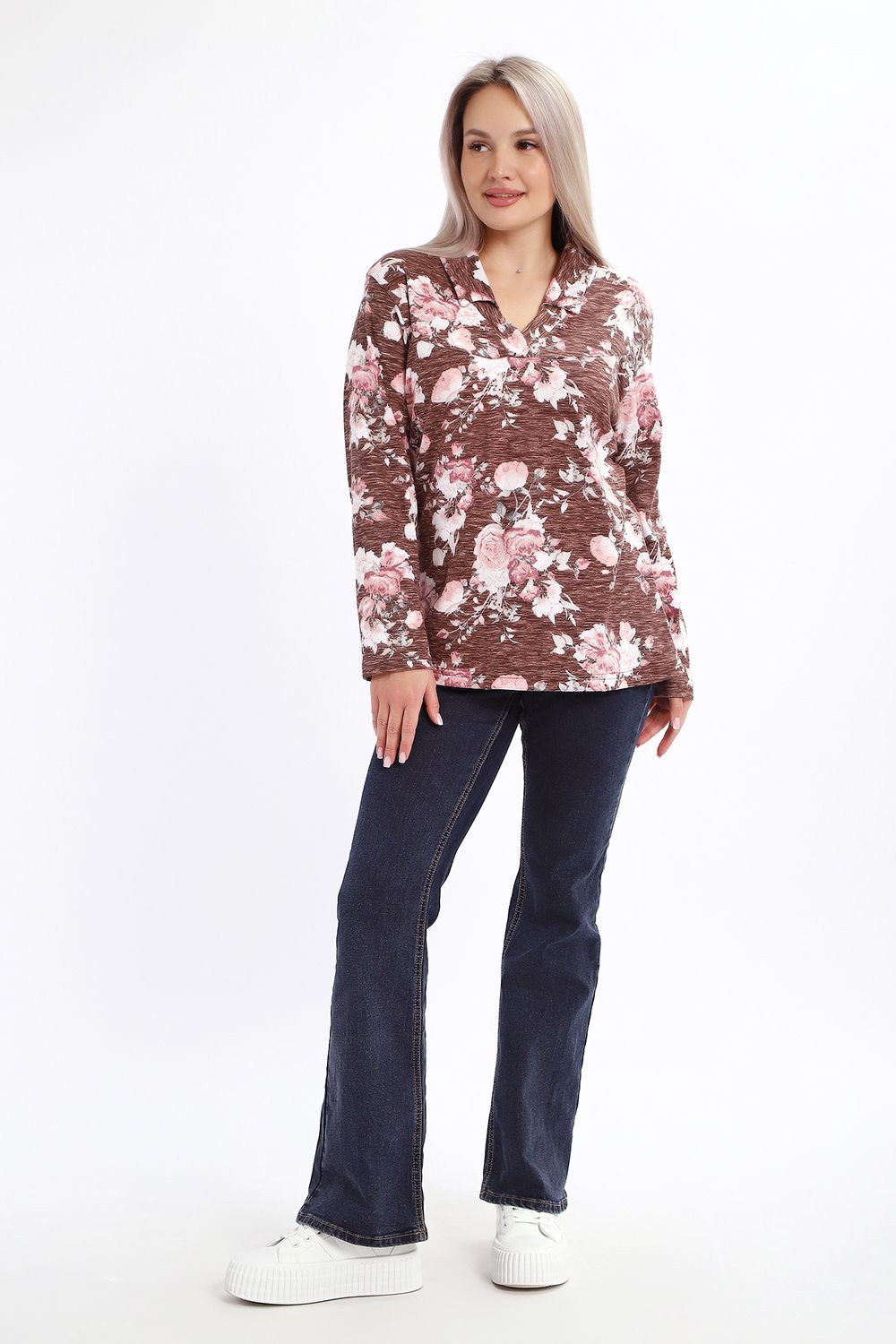 29034 Блузка женская - коричневый