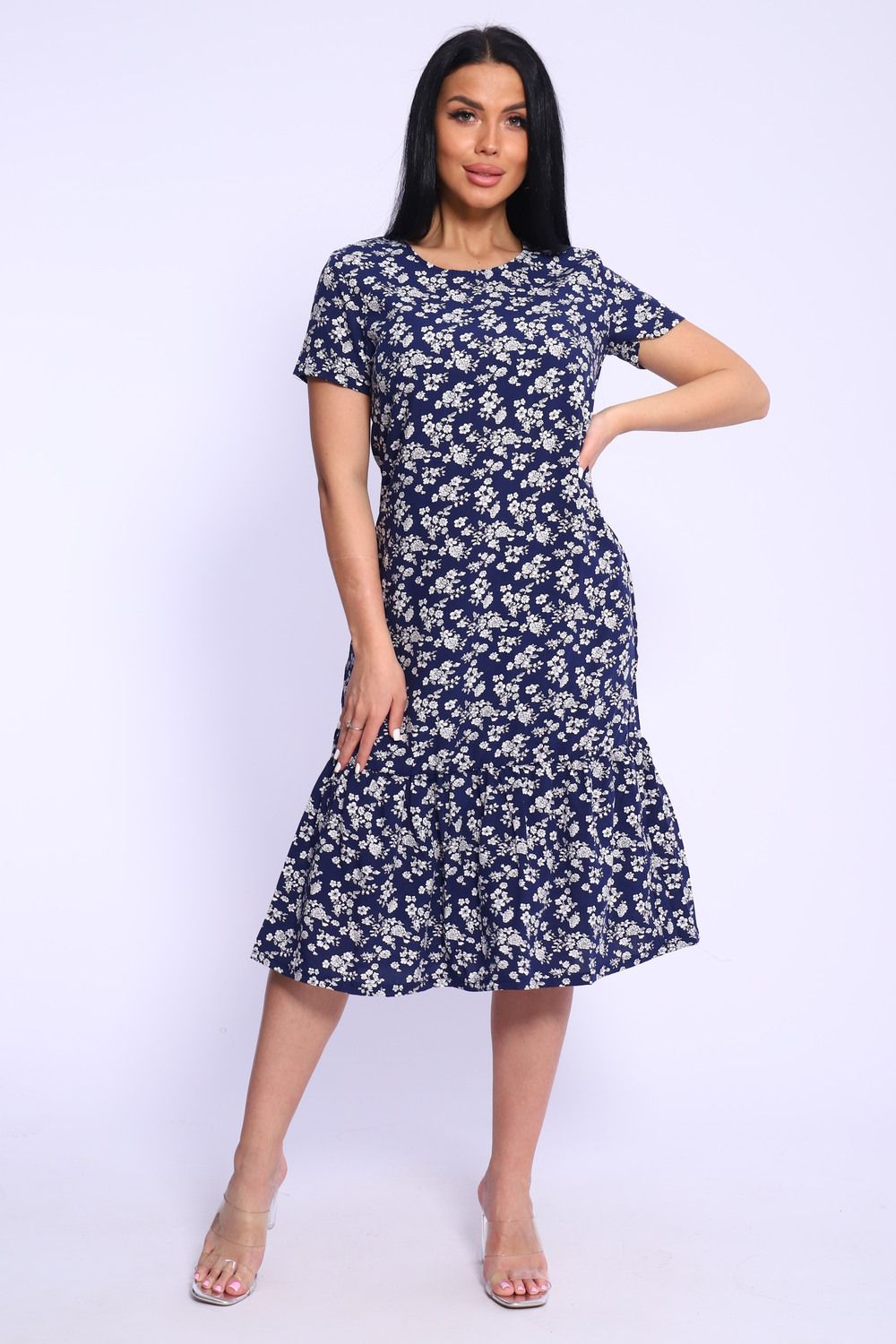 платье 5745 - цветы синие