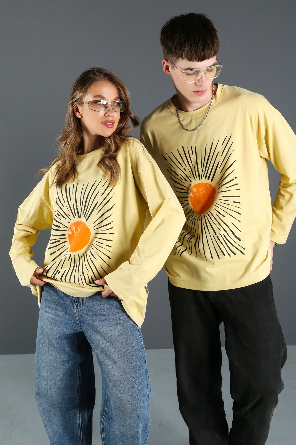 Лонгслив с принтом ЛГ-01 - темно-синий