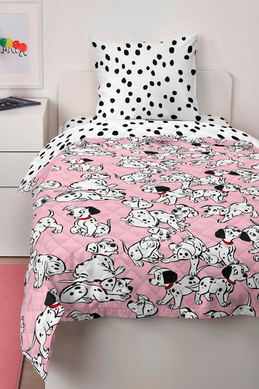 Покрывало стёганое Павлинка 101 Далматинец - розовый
