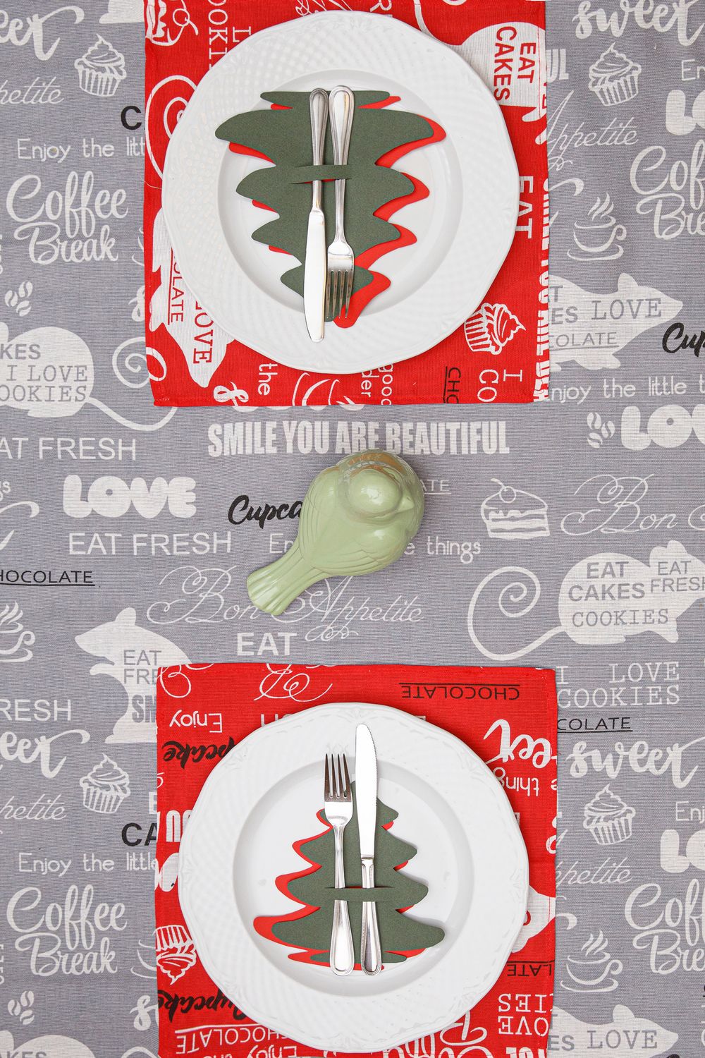 Скатерть Мари Санна Леттеринг 150х180 - серый