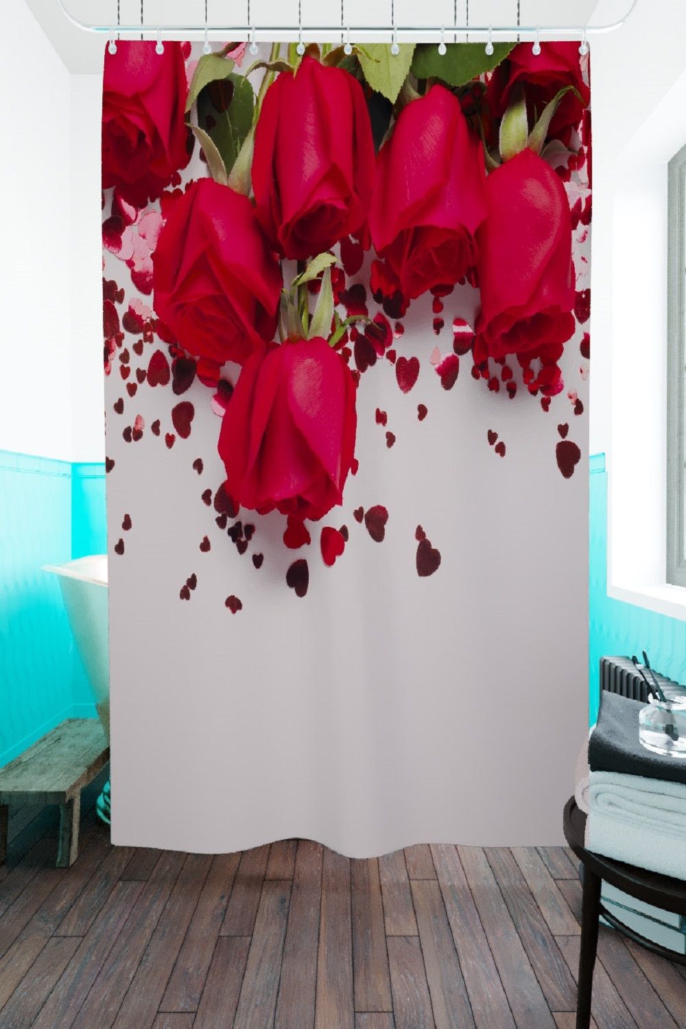 Фотошторы для ванной 10722 - красный