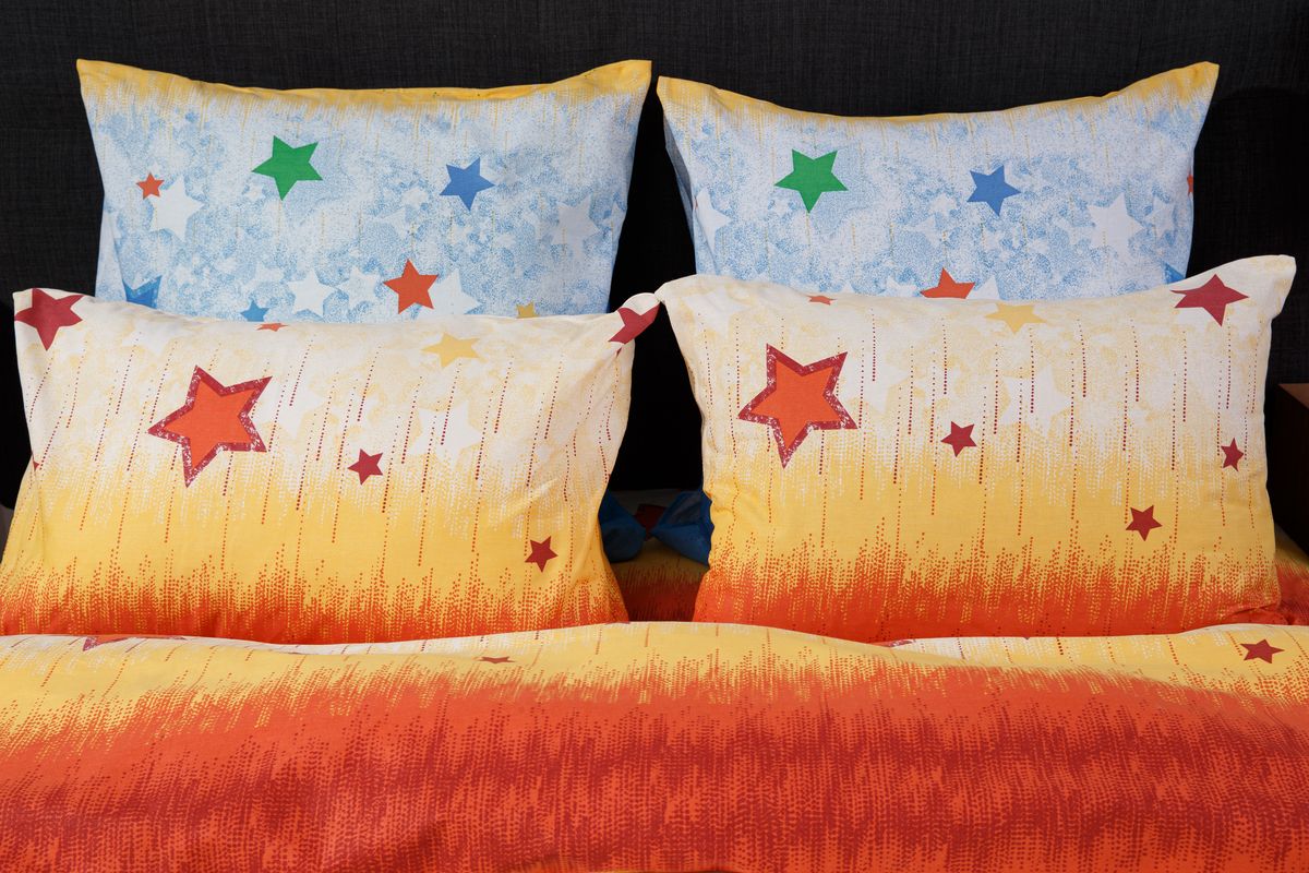 КПБ Звездочки бязь сем. - желтый