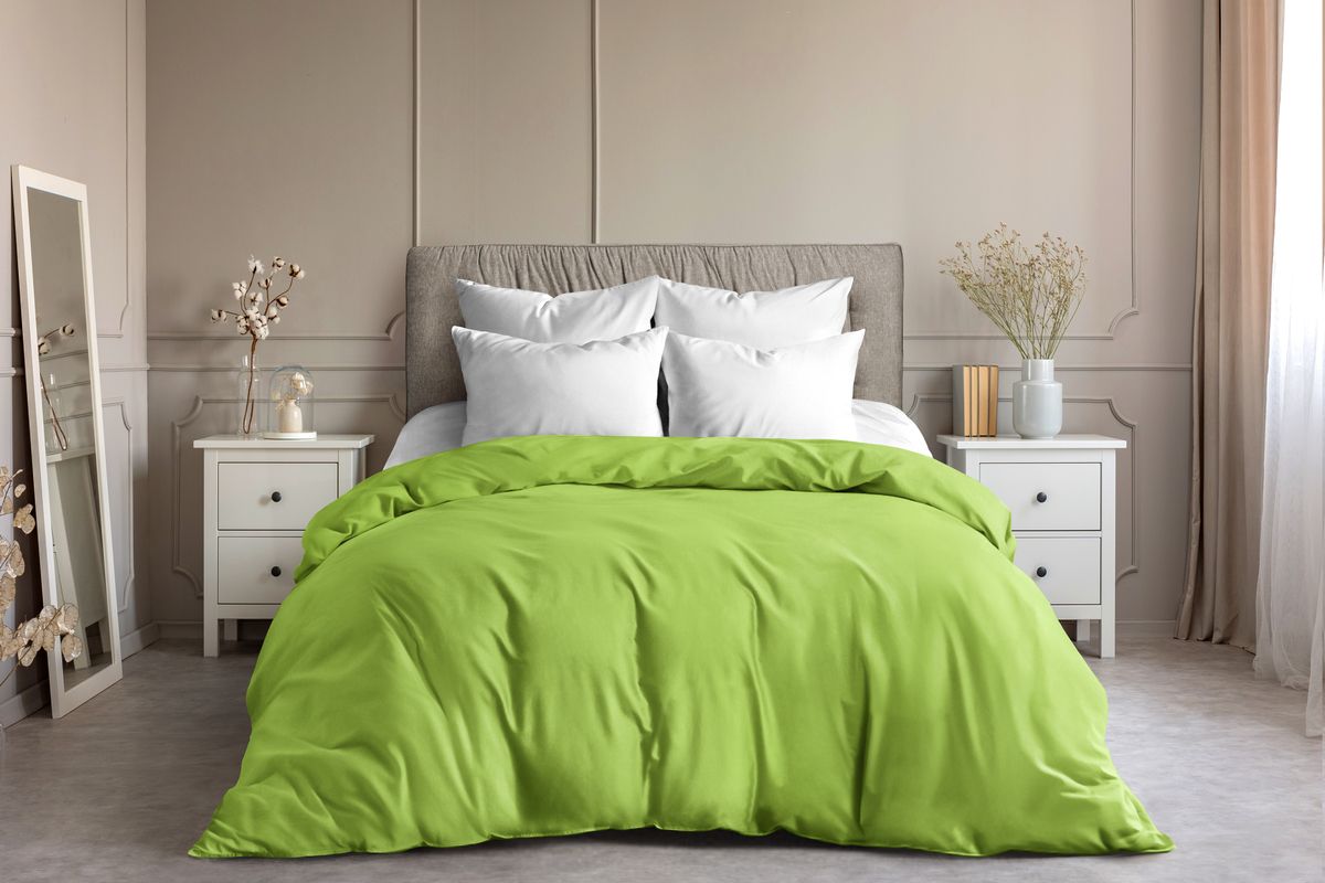 Пододеяльник поплин гл/кр 2 сп - лайм