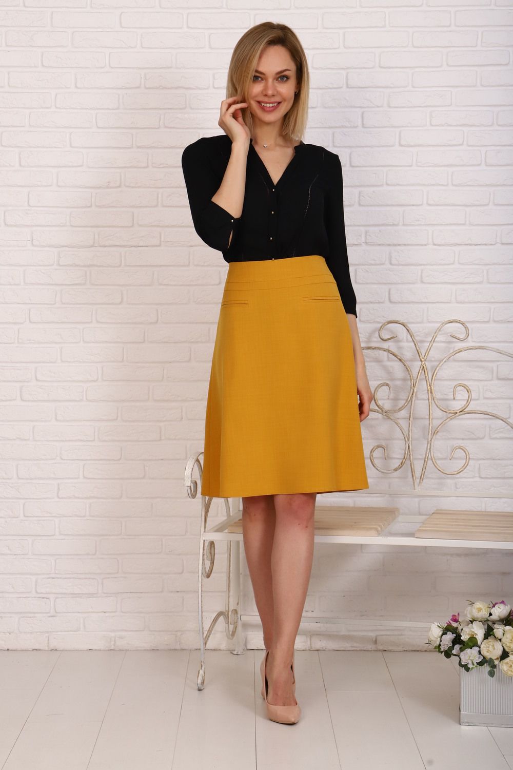 Юбка 0546з - горчичный