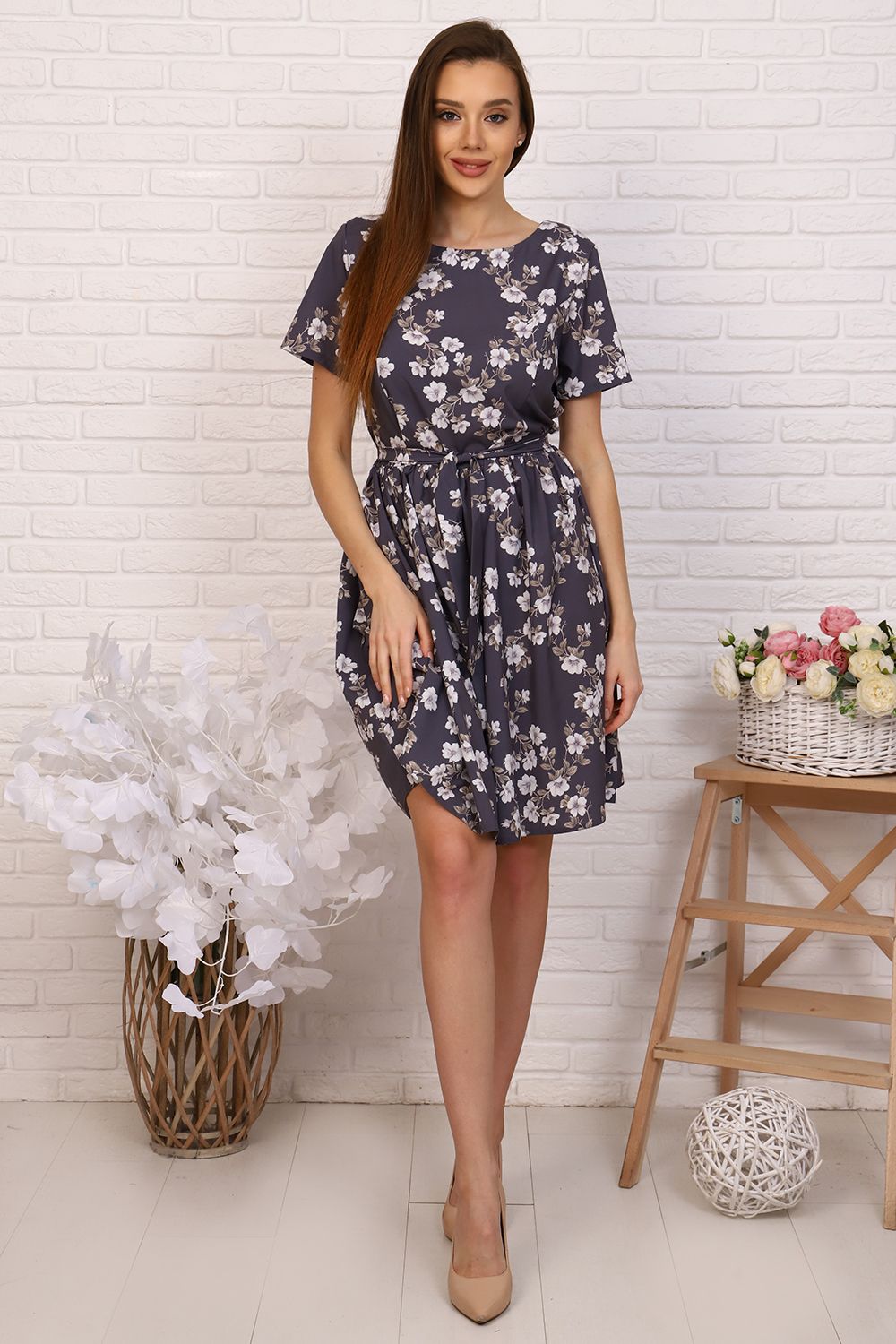 Платье 20617 - серый