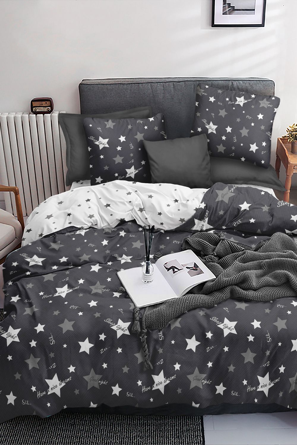 КПБ Павлайн Sweet Sleep Евро Звёздный - серый