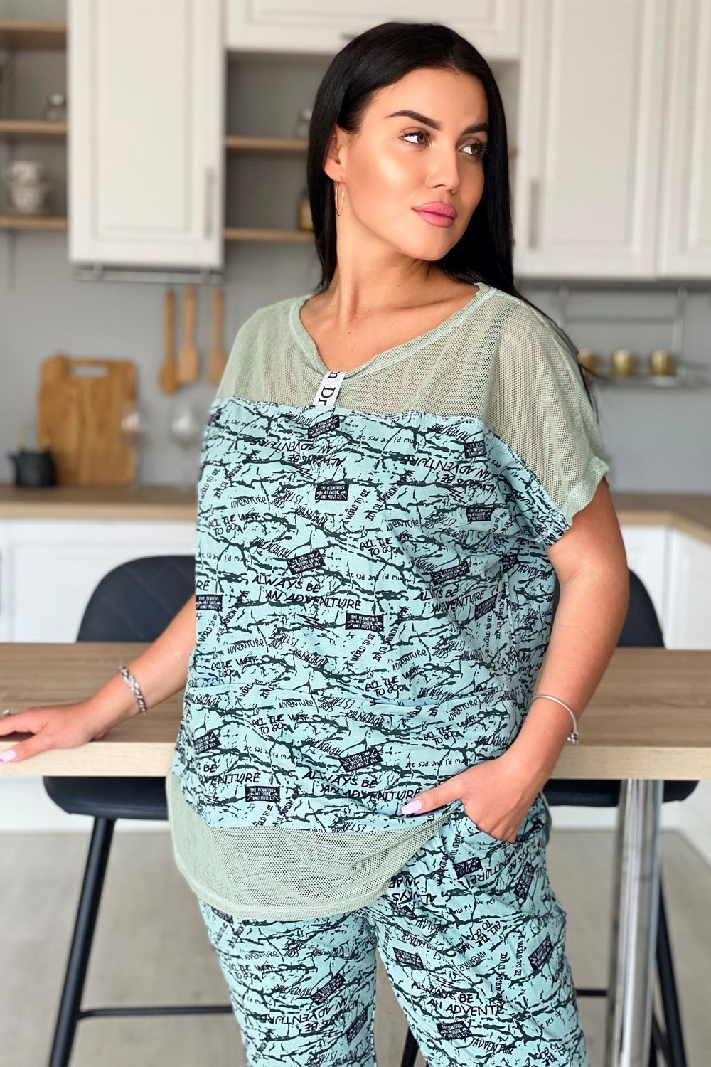 Туника 9057 - оливковый